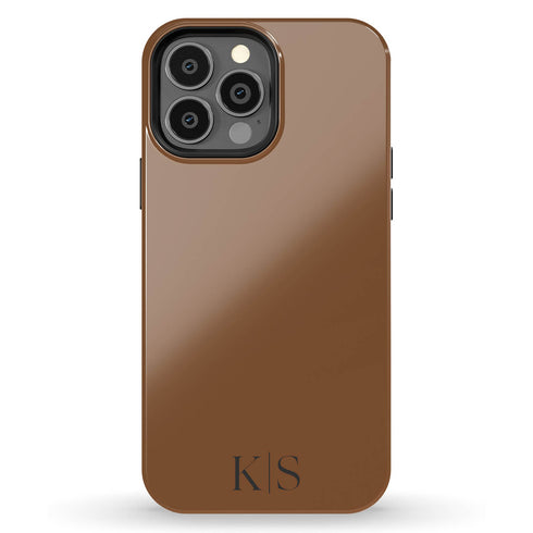 Custom Initials Earth Tones Monogram iPhone Case - Dark